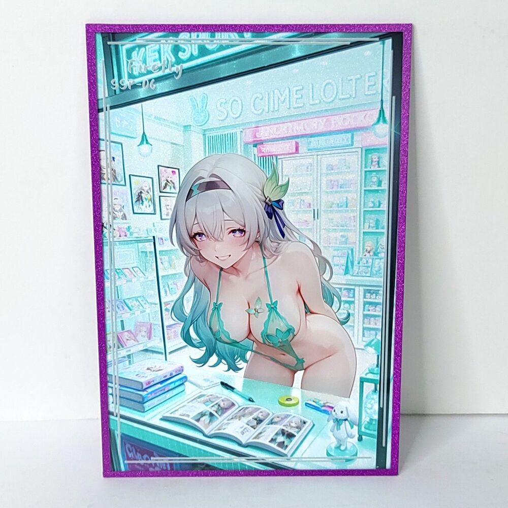 Firefly Green Bikini Waifu Card Anime Girl Wall Art Oversized Board A5